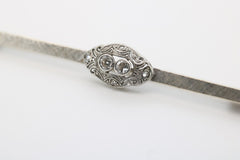 585 14K Weißgold Antike Brosche mit Diamanten 0,10 ct. – Elegantes Design