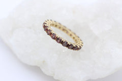 Traumhafter Granat Memory Damen Ring aus 585 / 14k Gelbgold mit Granate | Gr. 52