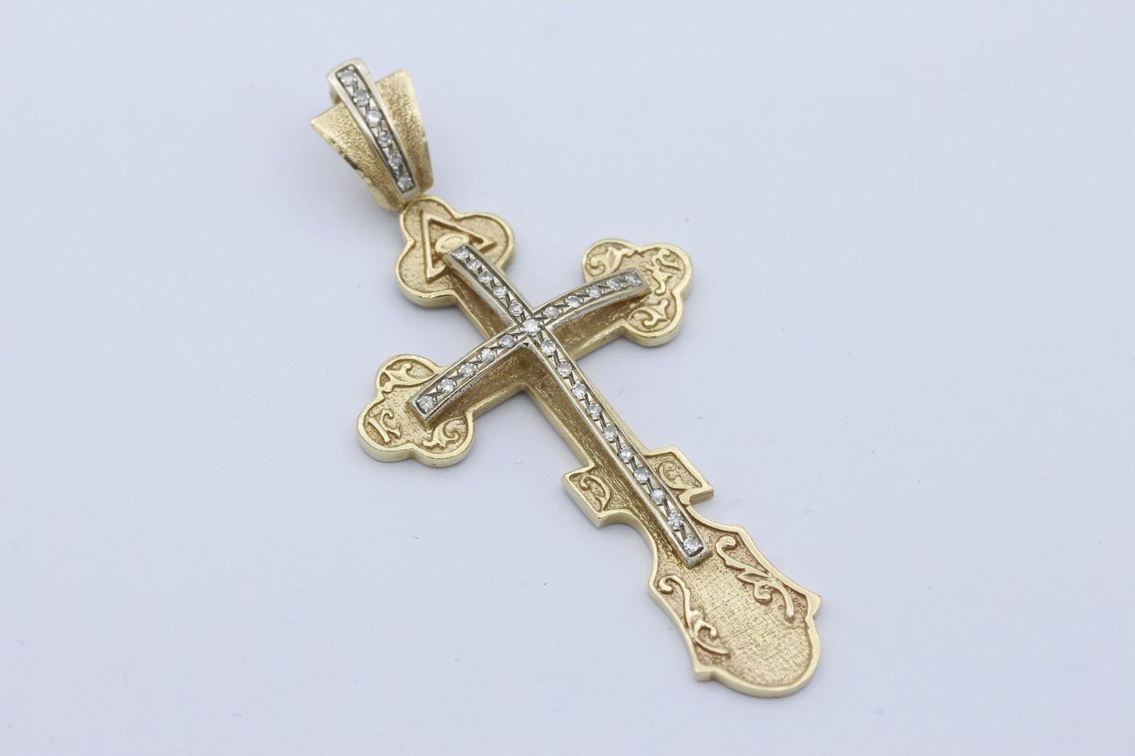 Kreuz Anhänger 585 Gold 14K mit echten Diamanten – Goldkreuz Schmuck massiv
