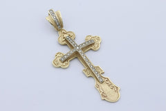 Kreuz Anhänger 585 Gold 14K mit echten Diamanten – Goldkreuz Schmuck massiv