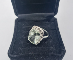 Wunderschöner Diamonique Damen 925 Silber Ring mit ein Edelstein Gr. 56