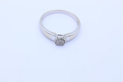 Schöner Damen Ring aus 585 / 14k Weißgold mit Brillanten ca. 0,10 ct. | Gr. 63