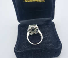 Wunderschöner Diamonique Damen 925 Silber Ring mit ein Edelstein Gr. 56