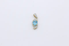 Juwelen Damen Anhänger aus 375 / 9k Gelbgold mit ein Topas & Diamanten