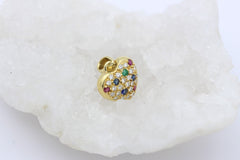 Zarter Herz Juwelen Anhänger aus 750 / 18K Gold mit Saphir, Rubin & Diamanten