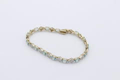 Wunderschöner Juwelen Armband aus 375 / 9k Gelbgold mit Edelsteine & Diamanten