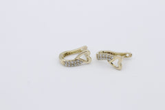 Wunderschöne Damen Herz Ohrringe Ohrschmuck aus 585er Gelbgold mit Zirkonia