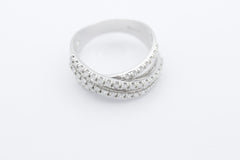 Moderner Christ Damen Ring aus 585 / 14k Weißgold mit 48 Brillanten | Gr. 61