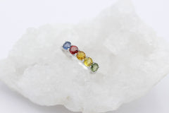 Juwelen Ring aus 375 / 9k Weißgold mit Bunte Farbsteine Edelsteine | Gr. 55