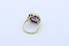 Massiver Damen Gold Ring aus 333 / 8k Gelbgold mit ein Lila Edelstein "Amethyst"