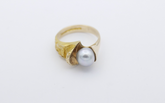 Lapponia Ring Gelbgold aus 585 / 14 Karat mit eine Perle | Gr. 54