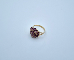Wunderschöner Damen Ring aus 375er Gelbgold mit Amethyste