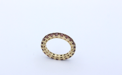 Traumhafter Granat Memory Damen Ring aus 585 / 14k Gelbgold mit Granate | Gr. 52