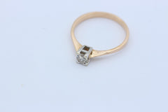 Solitär Damen Ring aus 585 / 14k Gelbgold mit ein Brillant ca. 0,25 ct.