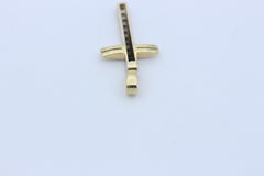 Schöner Kreuz Anhänger aus 585 / 14k Gelbgold mit Diamanten