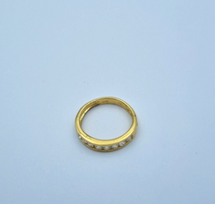 Wunderschöner Halb Memory Damen Ring aus 925 Sterlingsilber Vergoldet Zirkonia
