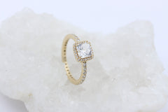 Pandora Damen Ring aus 585 / 14K Gelbgold mit Cubic Zirkonia Wie Neu | Gr. 52