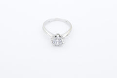 Schöner Solitär Damen Ring aus 750 / 18k Weißgold mit ein Zirkonia Edelstein