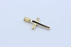 Schöner Kreuz Anhänger aus 585 / 14k Gelbgold mit Diamanten