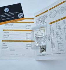 Exzellent Moissanit 3,0ct. Rundschliff mit Zertifikat Top