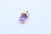 Traumahfter Damen Anhänger mit Amethyst & Diamanten aus 585 / 14k Gelbgold