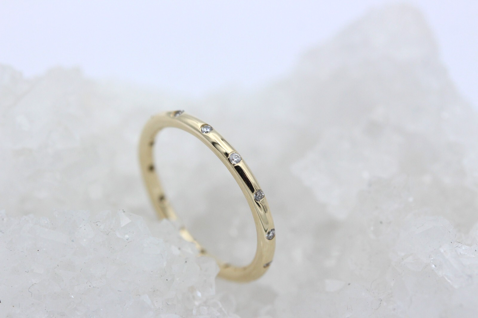 PANDORA Damen-Ring Tröpfchen Memory 585 Gelbgold Zirkonia Weiß Wie Neu Gr. 56