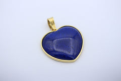 Schöner Herz Lapis Anhänger Herzform aus 585 / 14k Gelbgold mit Lapislazuli