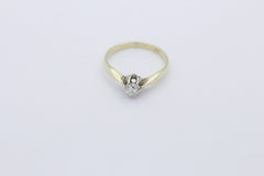 Schöner Solitär Altschliff Diamant Damen Ring aus 585 Gelbgold ca. 0,30 ct.