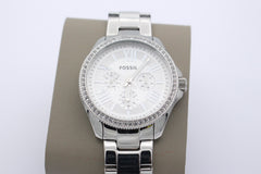 Fossil Damenuhr Cecile Multifunktions Quarz AM4481 Edelstahl Silber 41mm Wie Neu