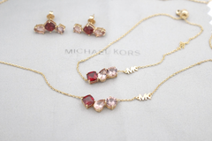 Michael Kors Halskette, Armband und Ohrstecker Schmuckset 925 Silber Vergoldet