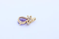 Traumahfter Damen Anhänger mit Amethyst & Diamanten aus 585 / 14k Gelbgold