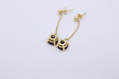 Wunderschöne Ohrhänger Ohrschmuck aus 585 / 14k Gelbgold mit je ein Granat Stein