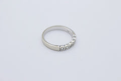 CHRIST Diamantring 585 Weißgold 14 Karat Halb Memoire Ring 5 Diamanten | Gr. 55
