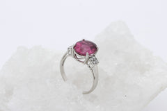 Hochwertiger R&C Damen Ring aus 750/18k Weißgold mit ein Edelstein & Diamanten