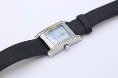 Coster Diamonds Damen Armbanduhr Quartz Edelstahl Silber Leder Schwarz 21 mm