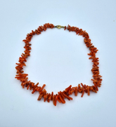 Schöne Korallen Halskette Korallenkette Länge ca. 36 cm