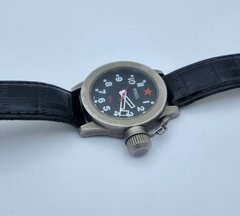 Fossil Collection Herren Uhr mit Sowjetstern Edelstahl Leder 38 mm Defekt