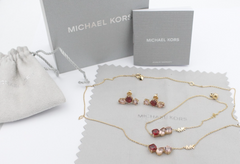 Michael Kors Halskette, Armband und Ohrstecker Schmuckset 925 Silber Vergoldet
