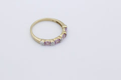 Zarter Juwelen Damen Ring aus 375 / 9k Gelbgold mit Farbsteine & Diamanten