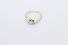Schöner Damen Solitär Ring aus 585er Gelbgold mit ein Brillant ca. 0,32 ct.