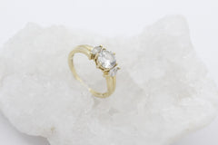 Wunderschöner Damen Ring aus 585 / 14k Gelbgold mit Zirkonia Edelsteine | Gr. 51