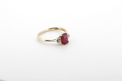 Eleganter 14K 585 Damen Goldring mit Rubin & Zirkonia Gr. 54