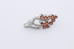 Juwelen Damen Anhänger aus 375 / 9 Karat Weißgold mit Edelsteine & Diamanten