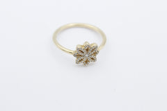 Pandora Damen Blumen Blüte Ring aus 585 / 14k Gelbgold mit Zirkonia | Gr. 54