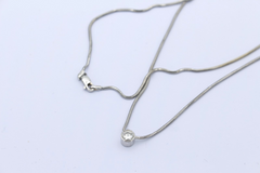 585 Weißgold Kette mit Moissanit ca. 0,50 ct. Anhänger 14K Gold Damen Halskette