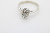 Brillantring 750er Weißgold 18k | Eleganter Damenring mit Diamanten | Gr. 52