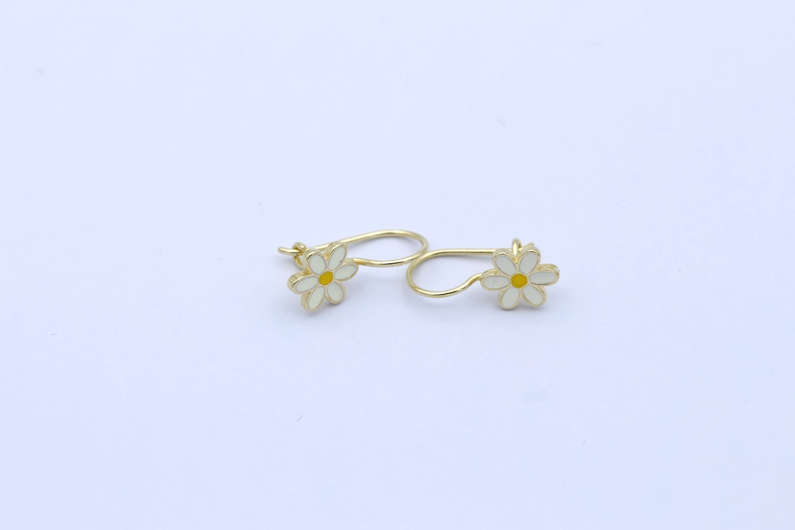 585 Gold Kinder Ohrringe Ohrschmuck – Blume Emaille – 14K Ohrhänger
