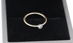 Tiffany & Co. Ring aus 750 / 18 Kt Gold + 950 Pt Solitär Brillant ca. 0,20ct.