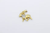 Gold Anhänger Steinbock aus 375 / 9k Gelbgold mit ein kleinen Diamant
