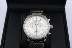 Zeppelin Herrenuhr 7680-1 Chronograph Uhr 100 Jahre Edelstahl + Lederarmband